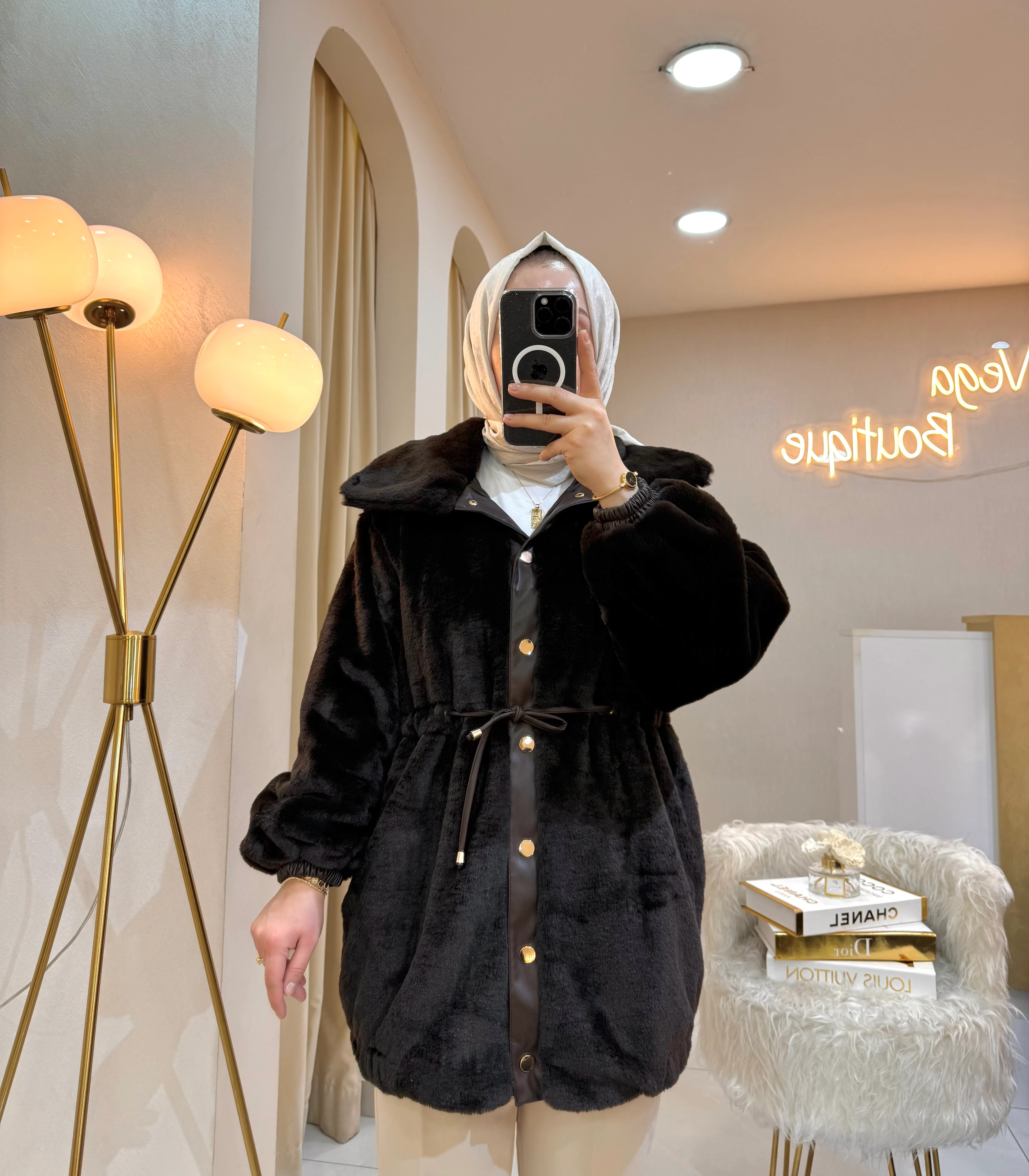 Peluş Ceket Acı Kahve