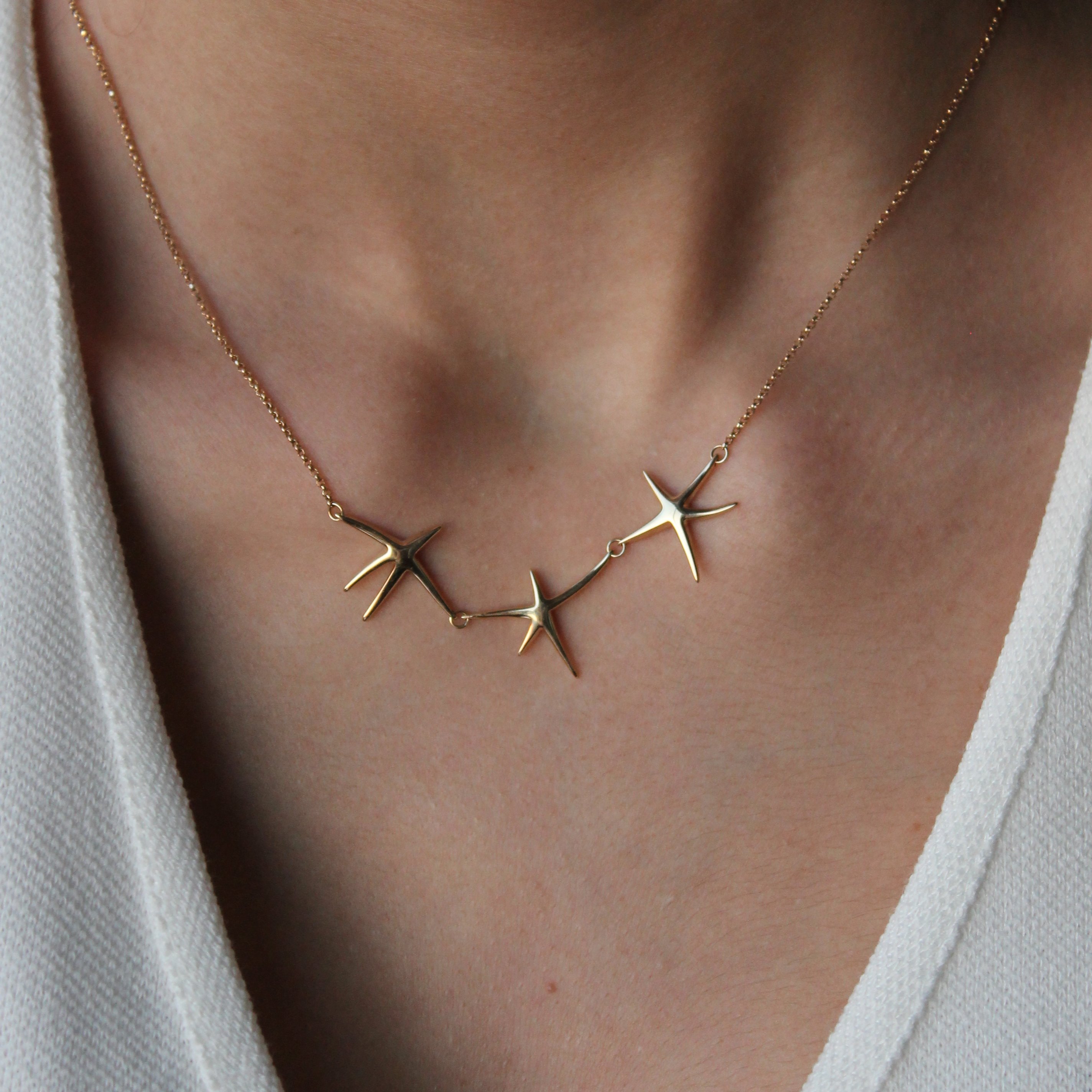 Üç Deniz Yıldızı Kolye