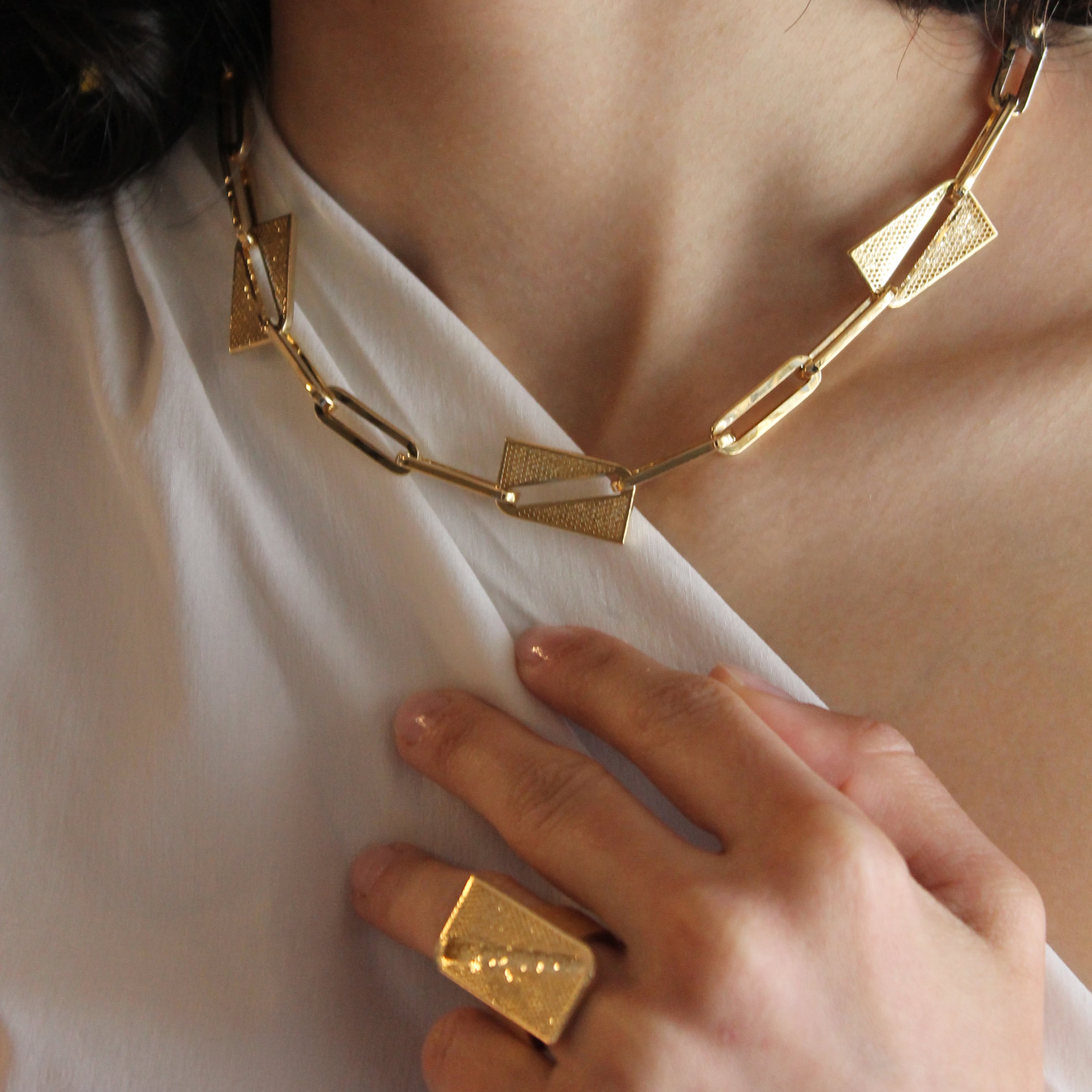 Dikdörtgen Zincir Kolye