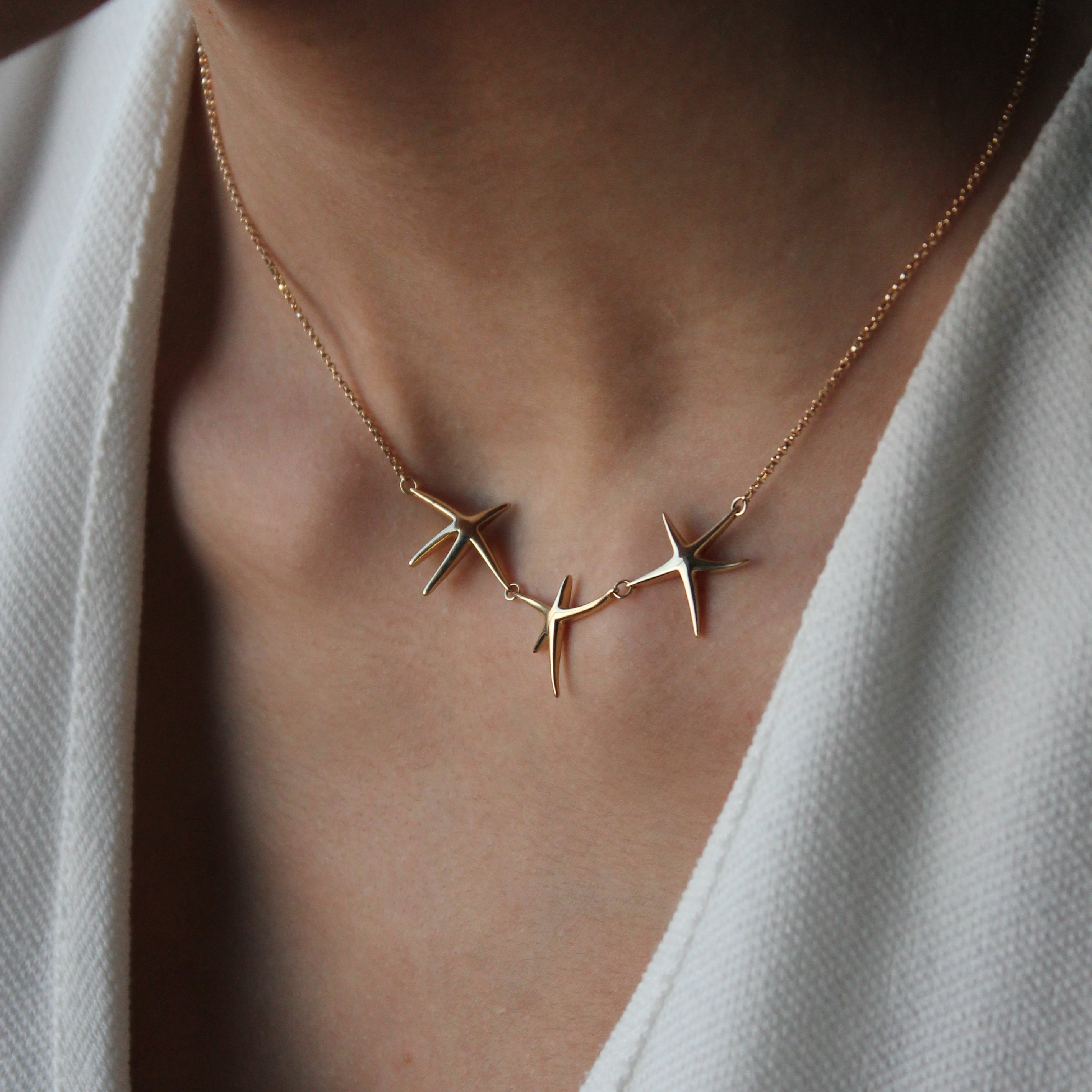 Üç Deniz Yıldızı Kolye