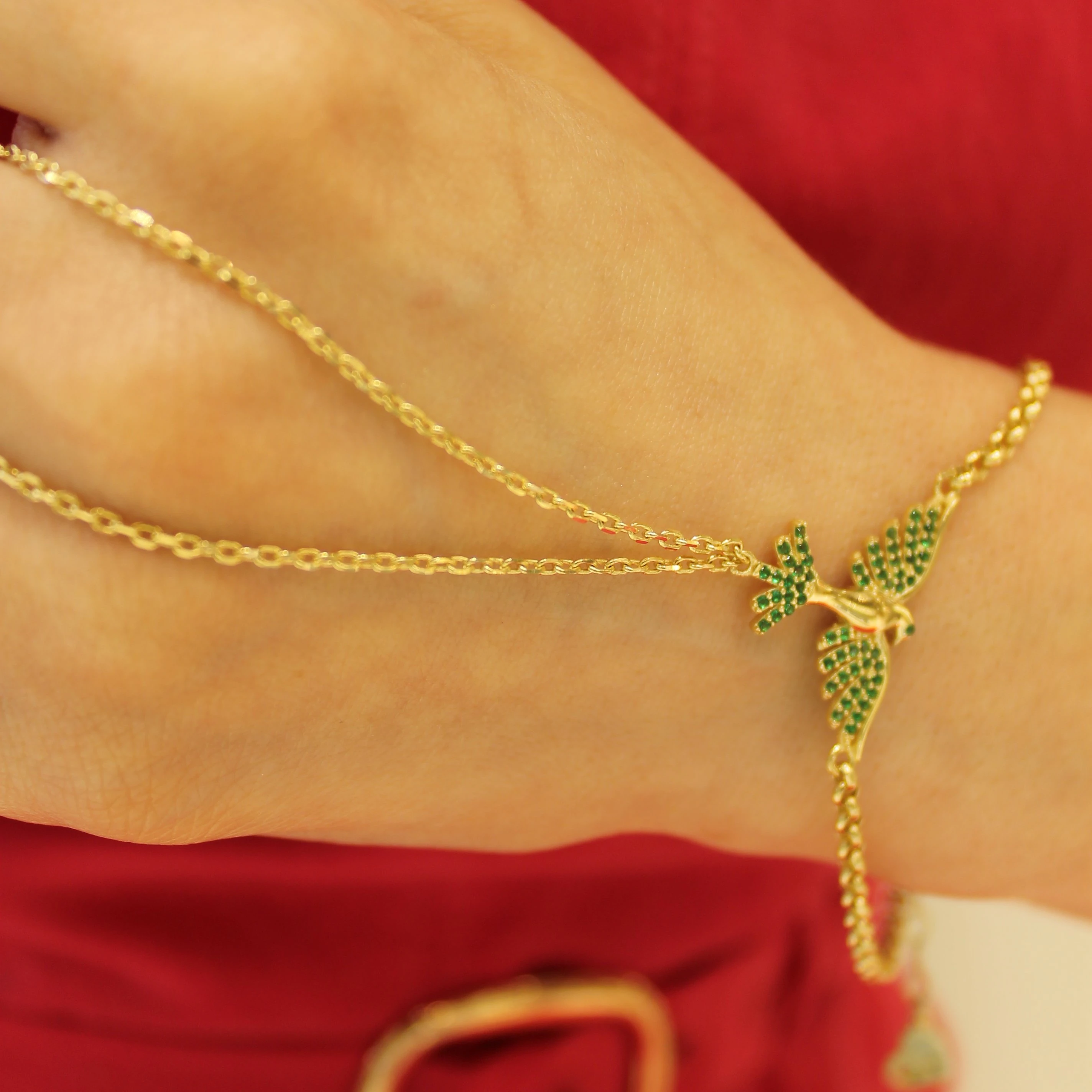 Anka Kuşu Yeşil Şahmeran Bileklik 