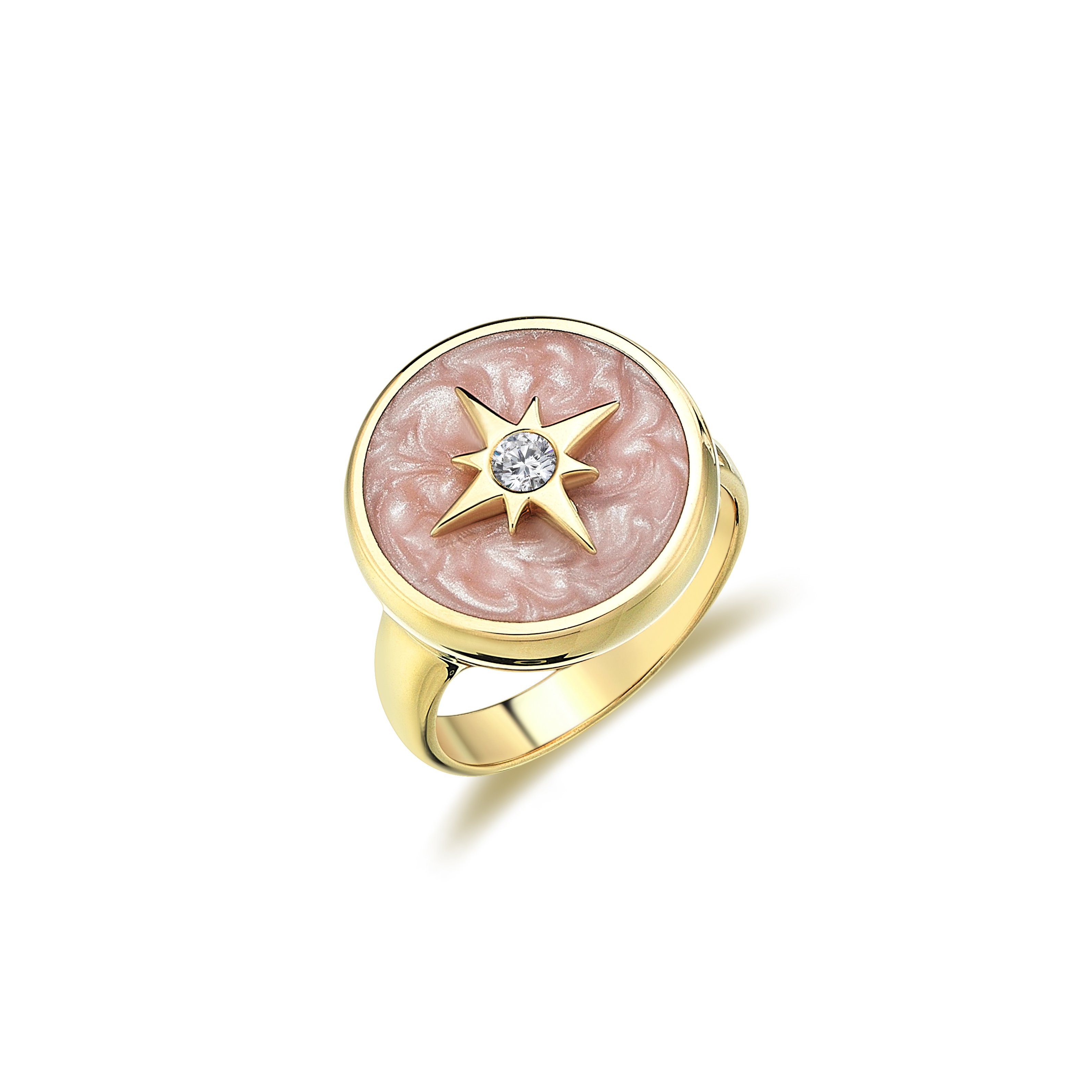 Pembe Sedefli Kutup Yıldızı Yüzük