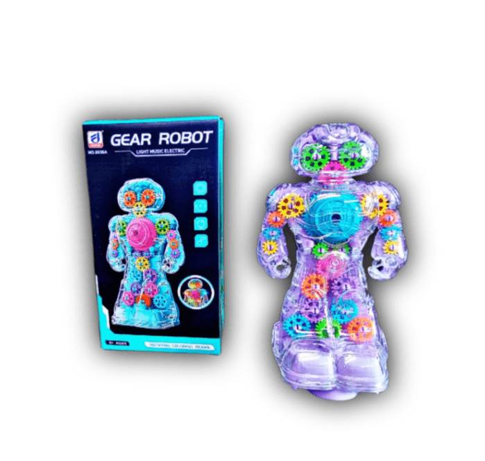 Sesli Ve Işıklı Şeffaf Robot Oyuncak  