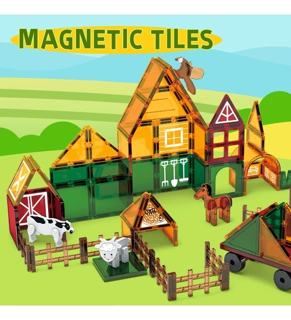 46 Parça Çiftlik Temalı Manyetik Blok