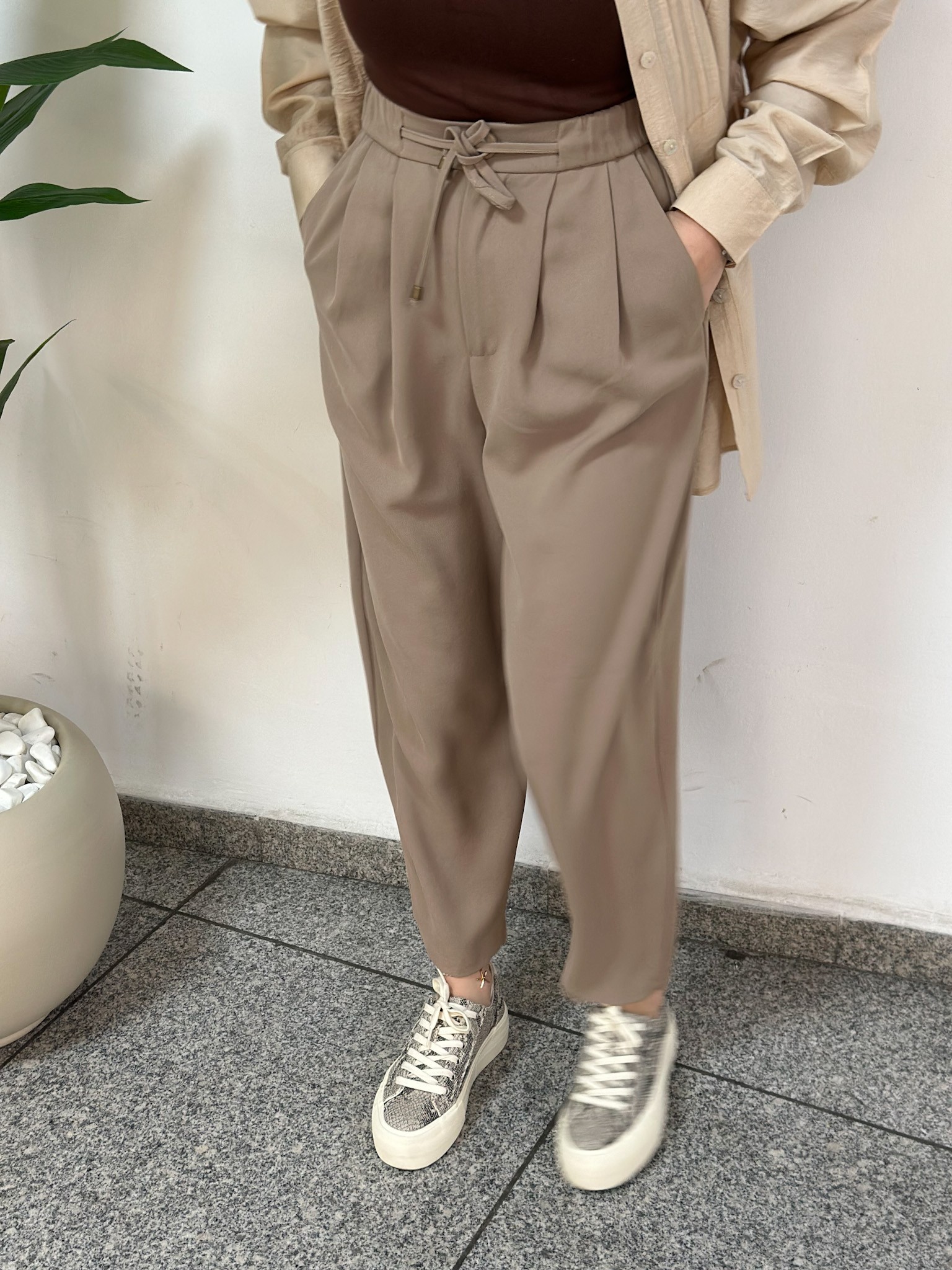 BELİ LASTİKLİ ŞALVAR PANTOLON