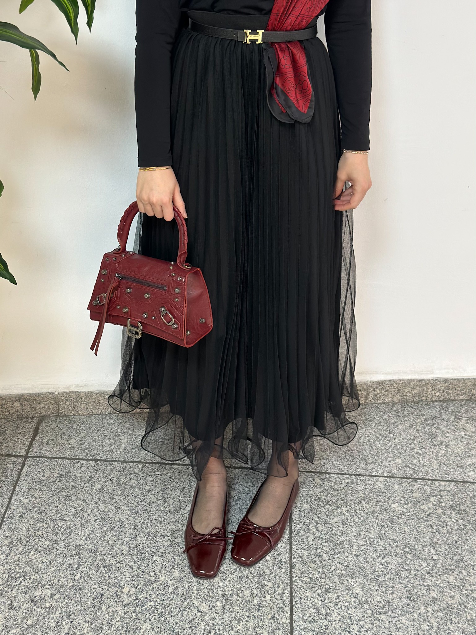PİLİSELİ H&M ŞİFON ETEK