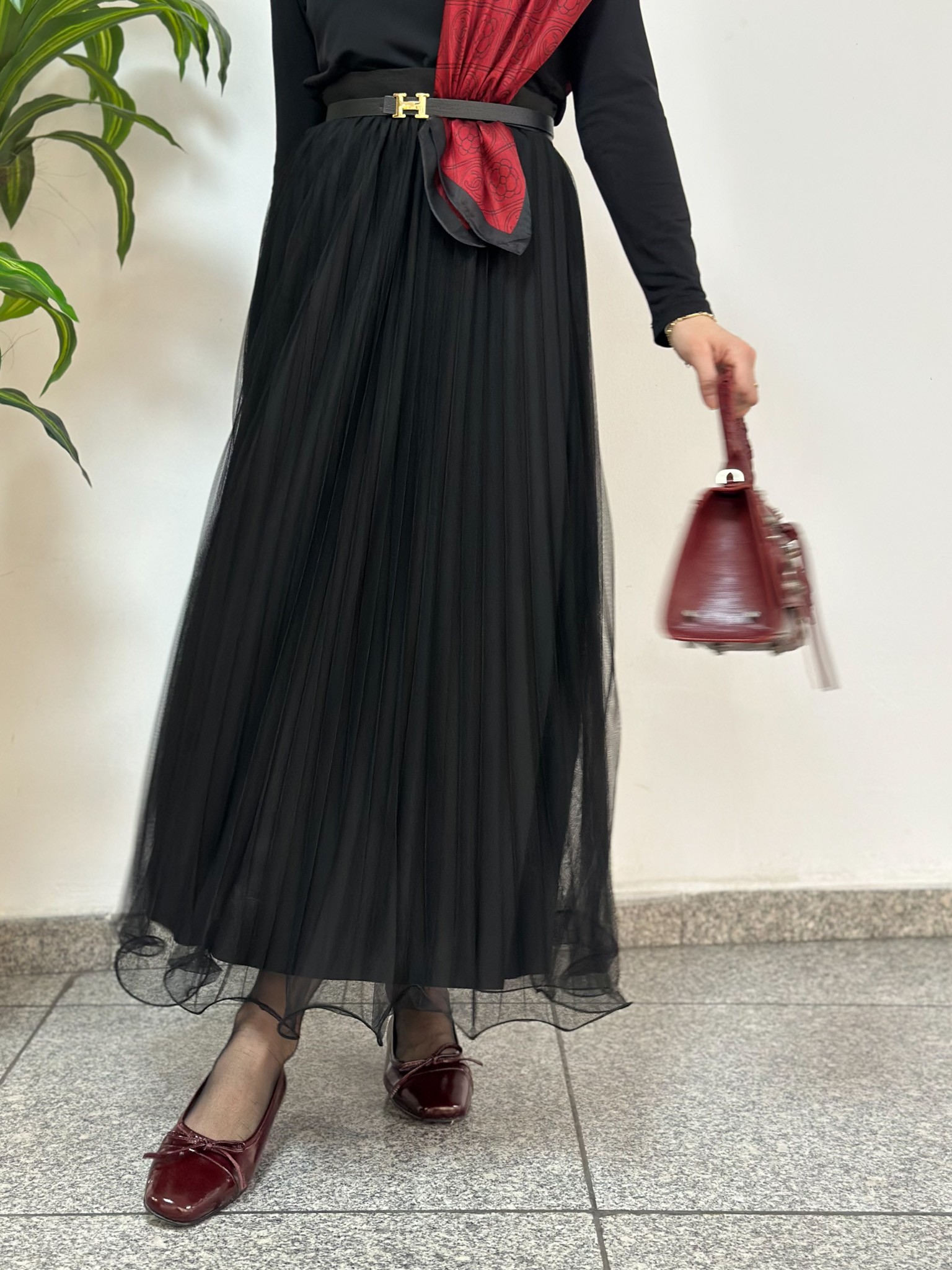 PİLİSELİ H&M ŞİFON ETEK