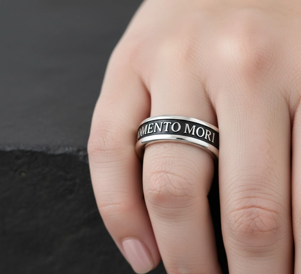 925 Ayar Gümüş Memento Mori Alyans