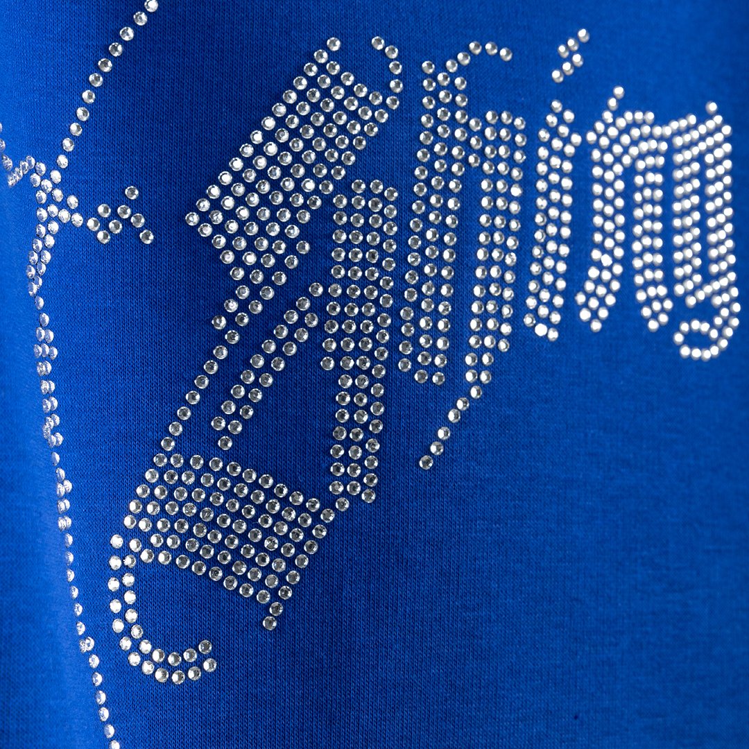 Shiny Force Darkness Blue Rhinestone Sweatshirt