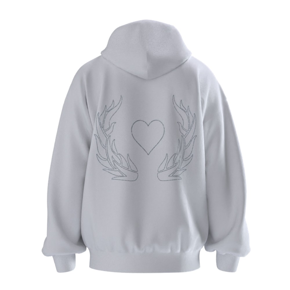 Shiny Force Eisengel White Rhinestone Sweatshirt