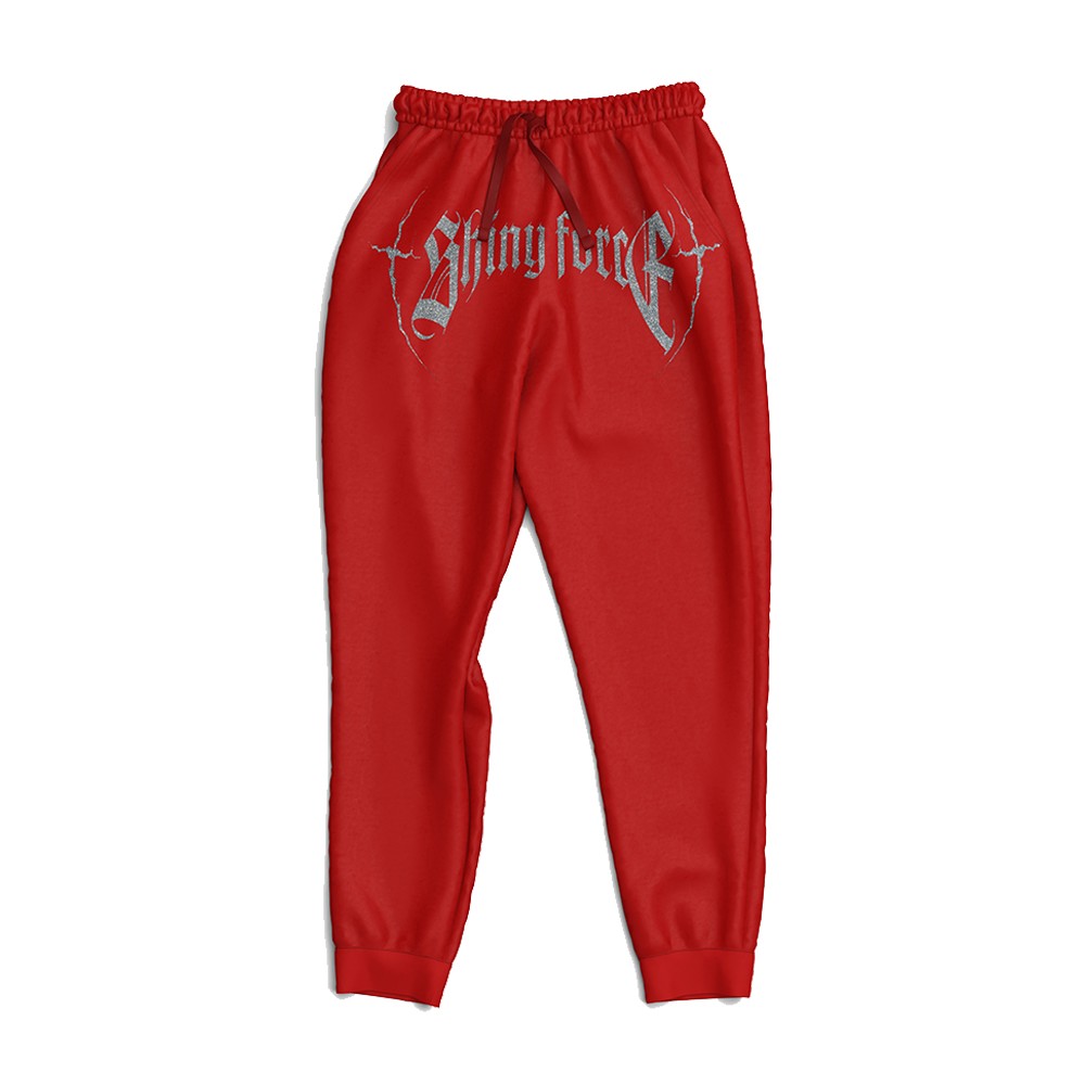 Shiny Force Eisengel Red Rhinestone Sweatpant