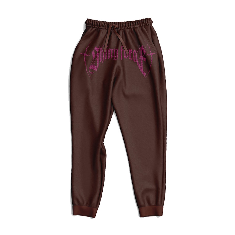 Shiny Force Eisengel Brown Rhinestone Sweatpant