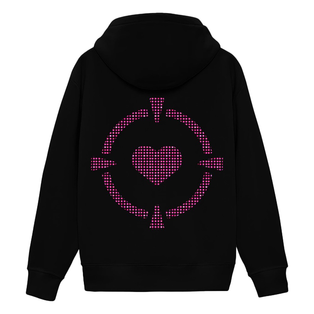 Shiny Force Eisengel Pink Rhinestone Black Sweatshirt