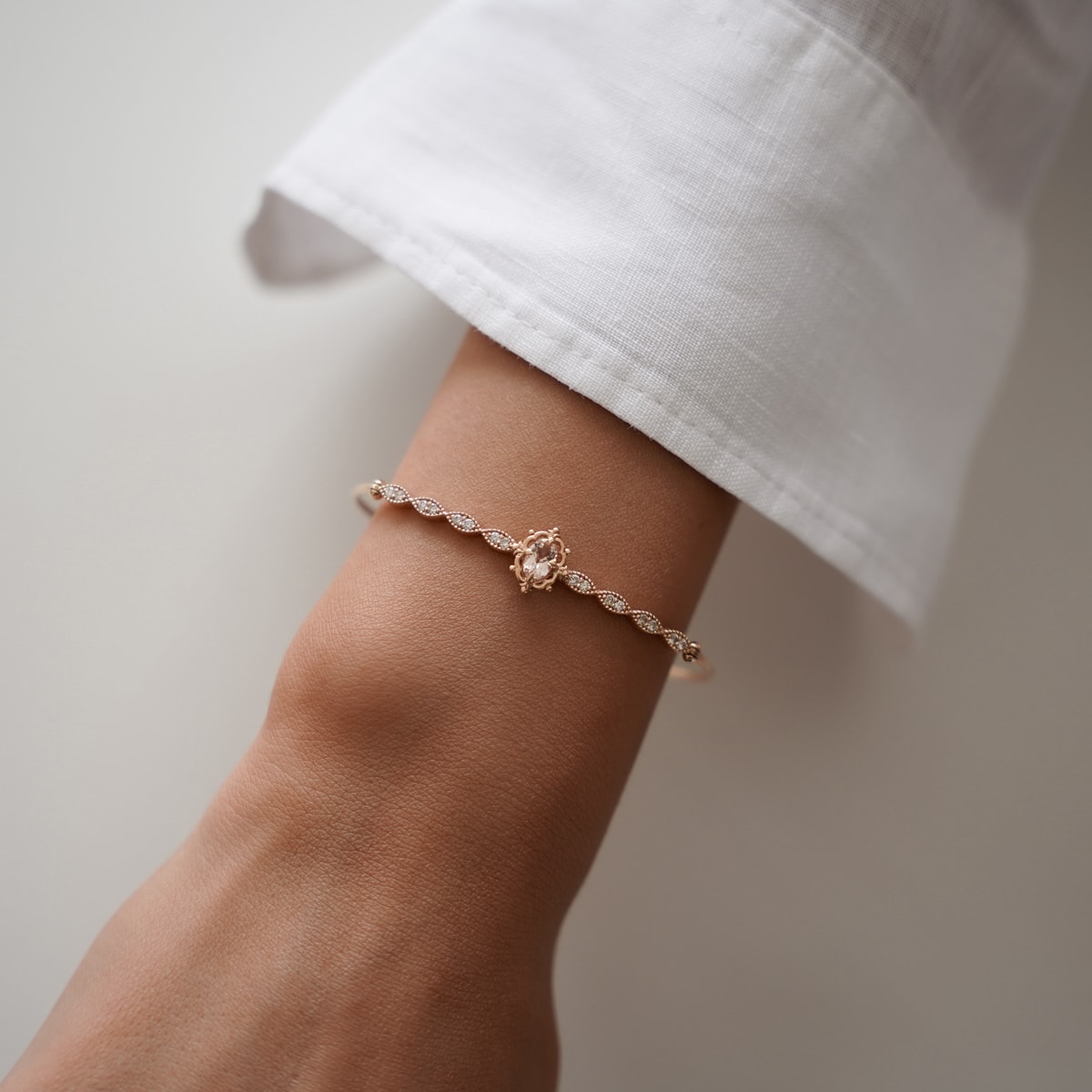 Morganite Rüya Pırlanta Kelepçe