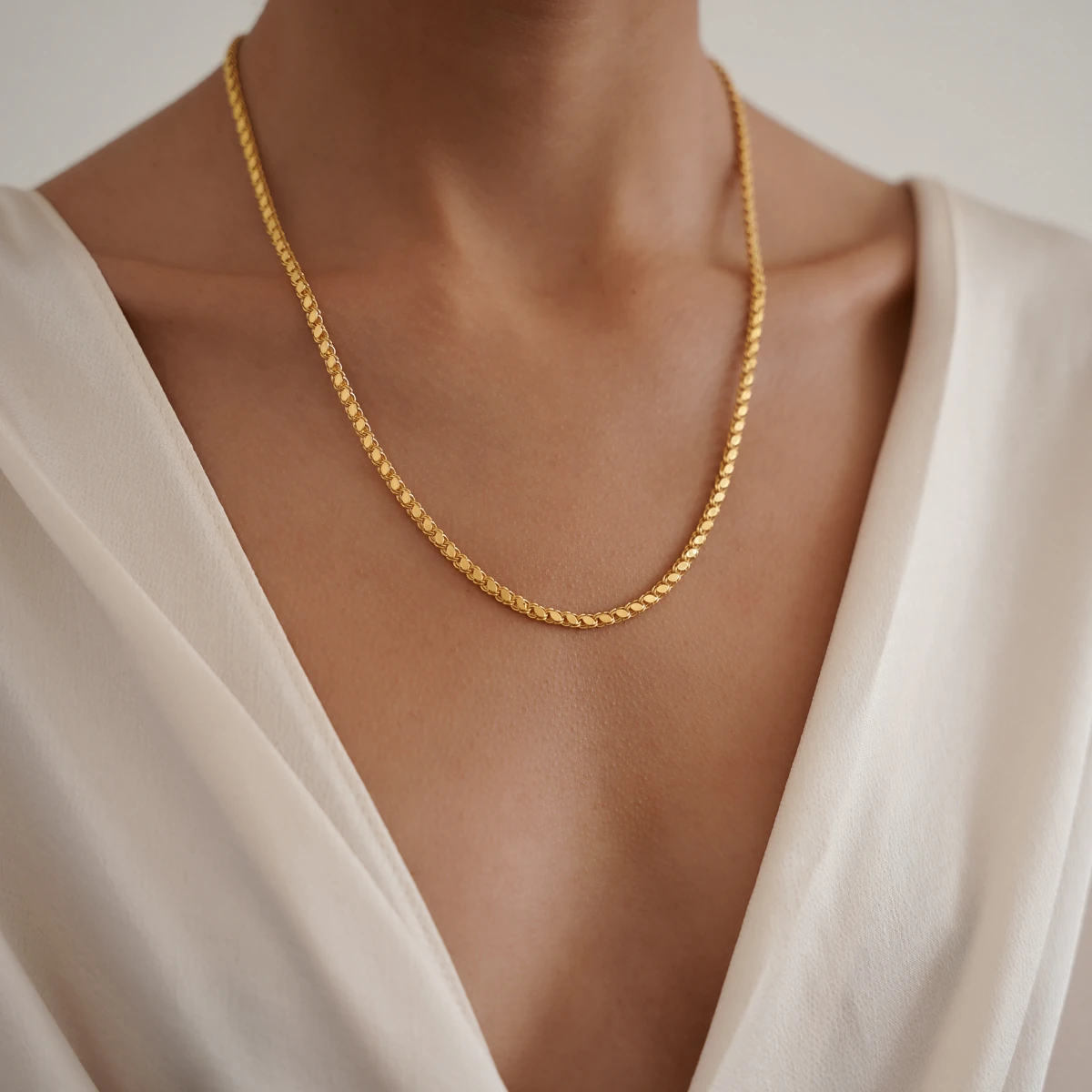 55 cm 3.4 mm Pullu Altın Zincir