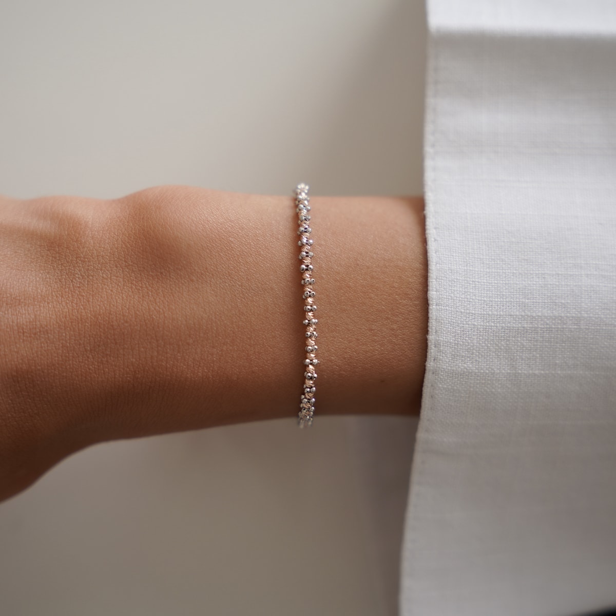 İki Renkli İtalyan Dorika Altın Bileklik