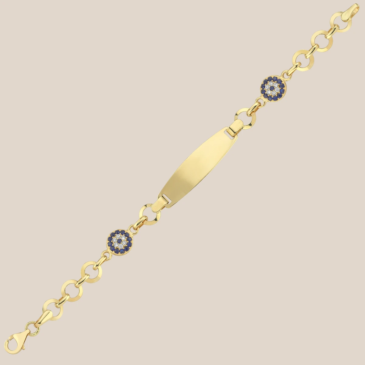 Nazar Boncuklu Altın Çocuk Künyesi