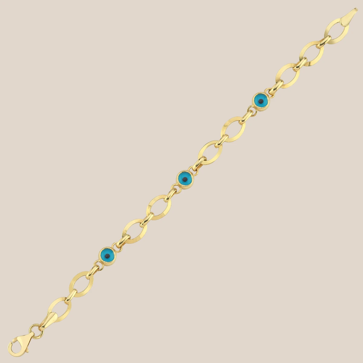 Nazar Boncuklu Altın Çocuk Künyesi