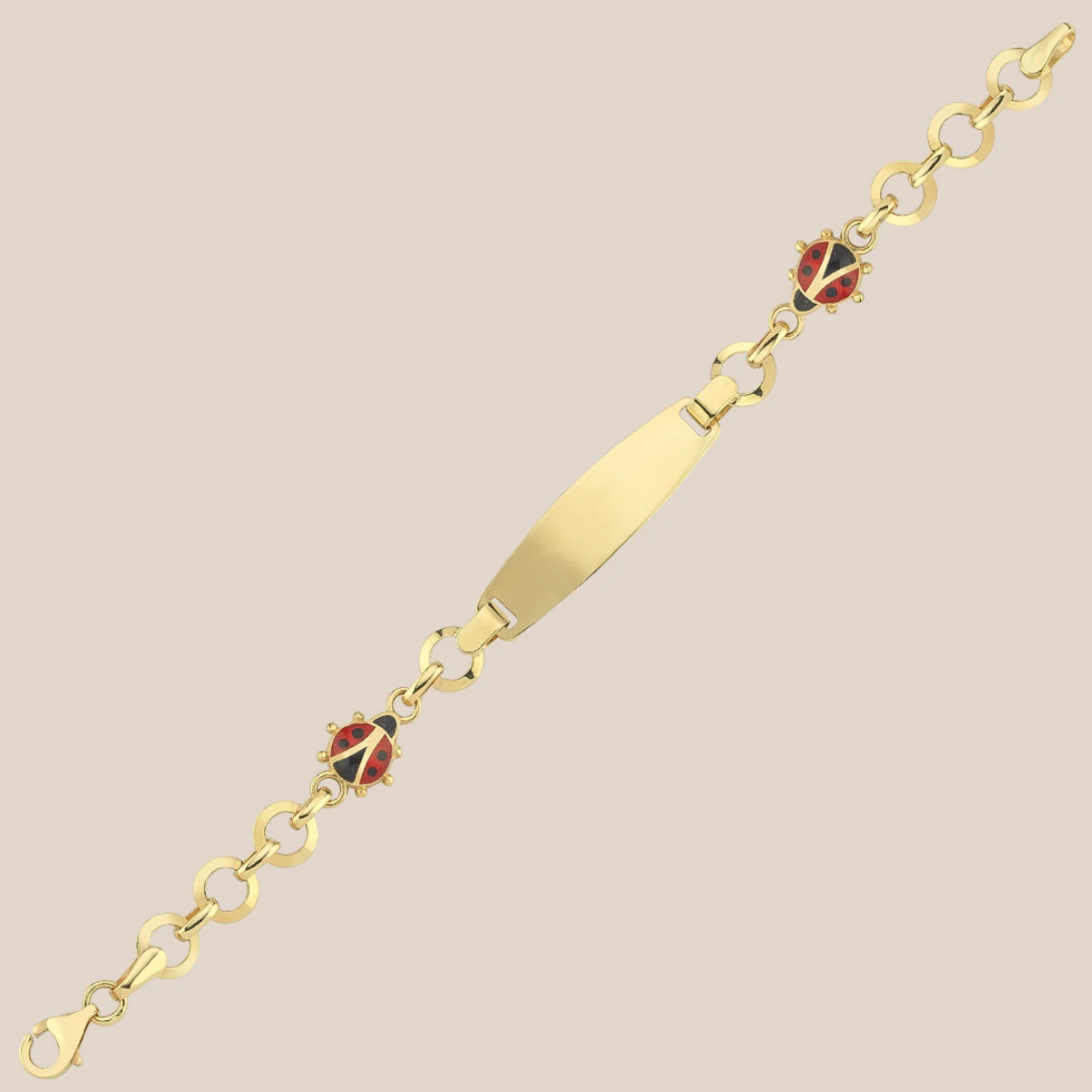 Uğur Böcekli Plakalı Altın Çocuk Künyesi