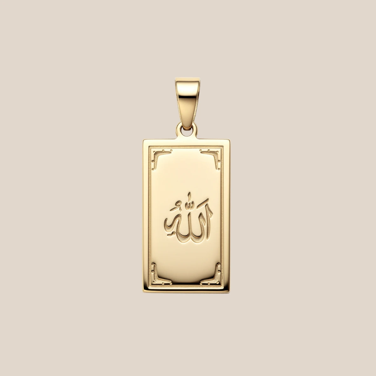 Çift Taraflı Ayetel Kursi Altın Kolye Ucu