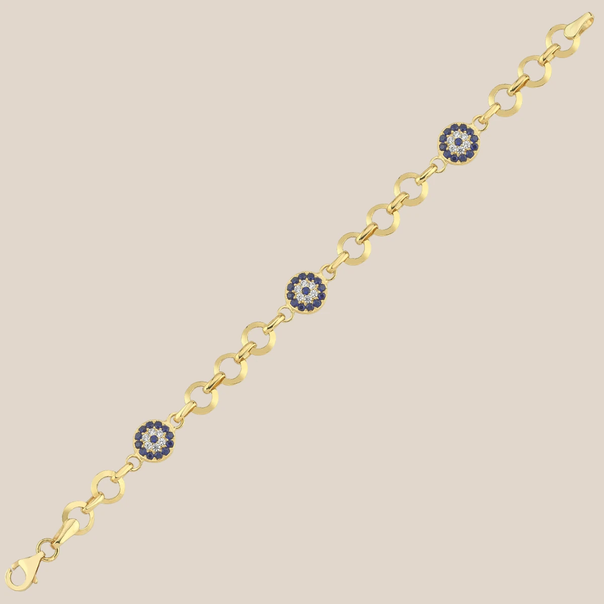 Nazar Boncuklu Altın Çocuk Künyesi