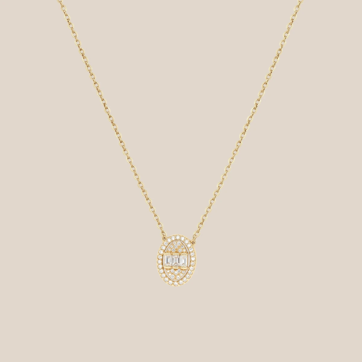 Parçalı Baget Altın Kolye