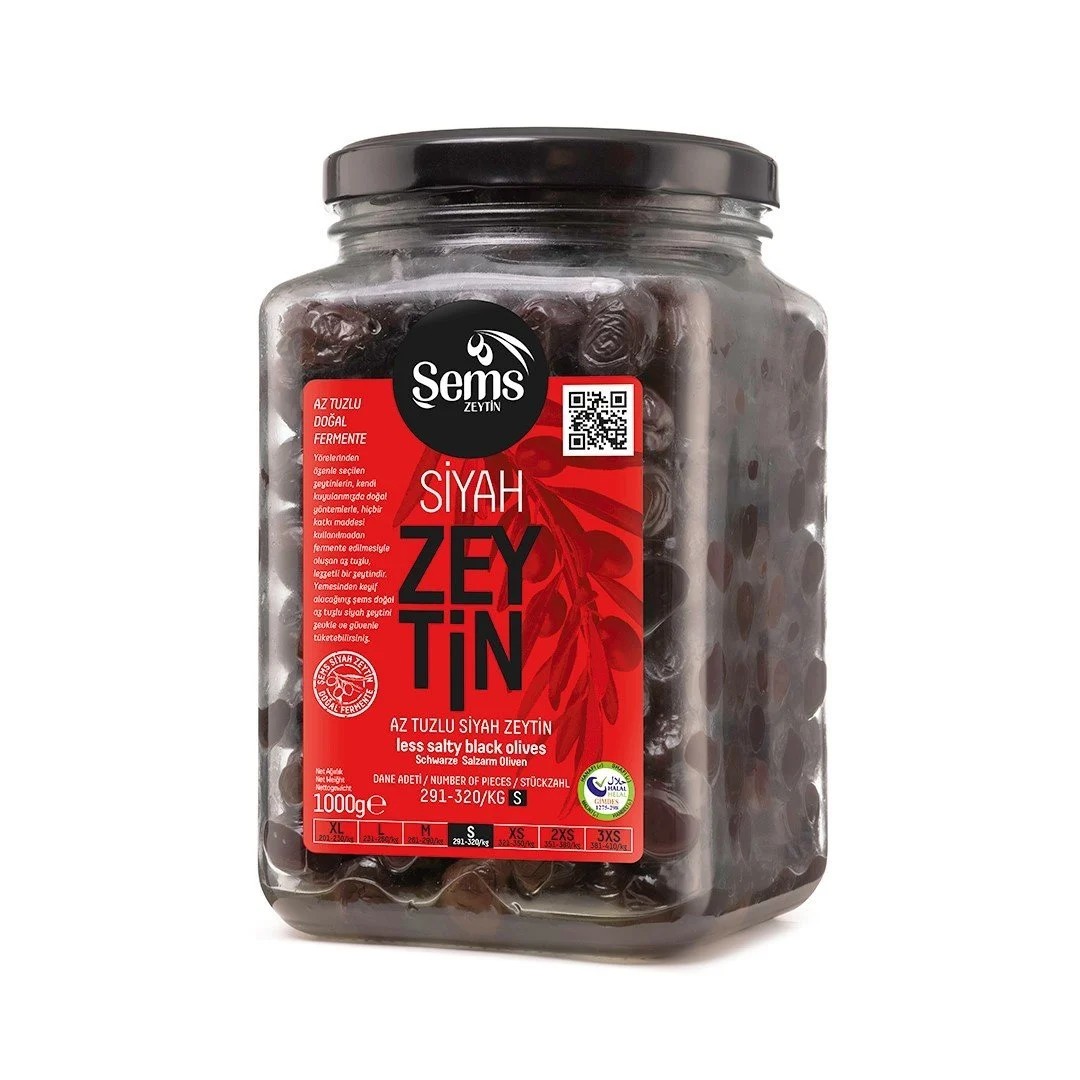 Şems Siyah Zeytin 291-320 Kalibre 1000gr