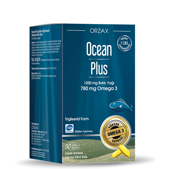 Ocean Plus 30 ve 50 Softjel Kapsül - 1200 mg Balık Yağı Limon Aromalı