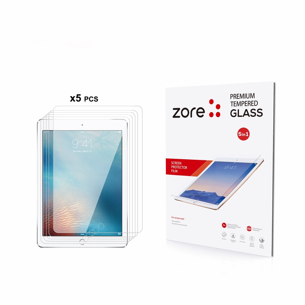 iPad 9.7 2018 (6.Nesil) Zore 5in1 Tablet Temperli Cam Ekran Koruyucu