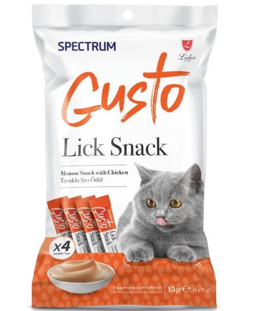 Spectrum Gusto Lick Snack 5’li Asorti Sıvı Kedi Ödül Maması Paketi (15 gr x 4 adet x 5 çeşit)
