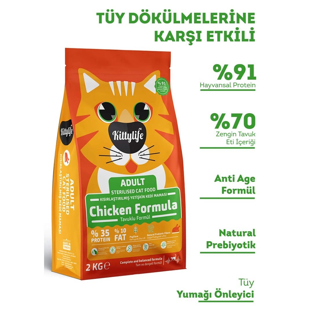 Kittylife Tavuklu Kısırlaştırılmış Yetişkin Kedi Maması