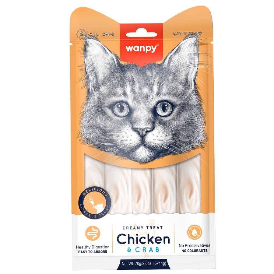 Wanpy Tavuk-Yengeç Krema Kedi Ödülü 5 x 14 Gr