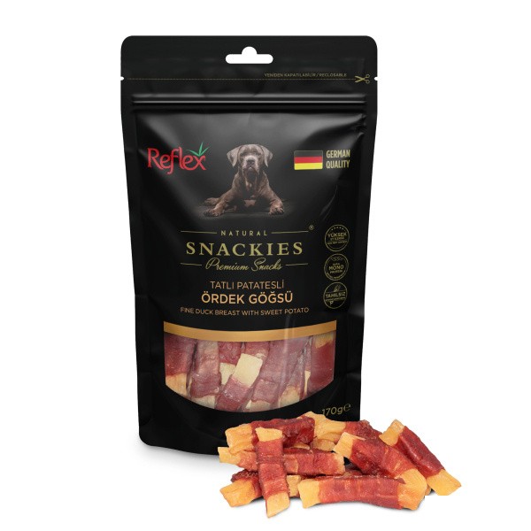 Reflex Snackies Tatlı Patatesli & Ördek Göğsü Ödül Maması 170 Gr