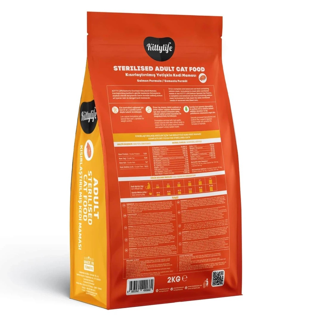 Kittylife Somonlu Kısırlaştırılmış Yetişkin Kedi Maması 2 Kg