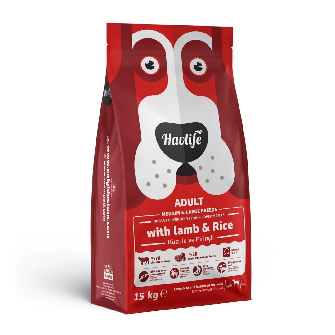 Havlife Kuzulu Orta ve Büyük Irk Yetişkin Köpek Maması
