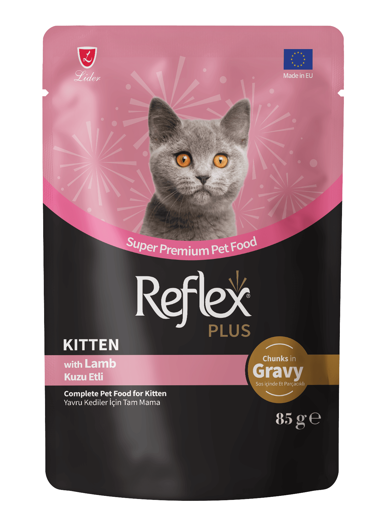 Reflex Plus Sos Parçacıklı Kuzu Etli Yavru Kedi Maması 85 Gr