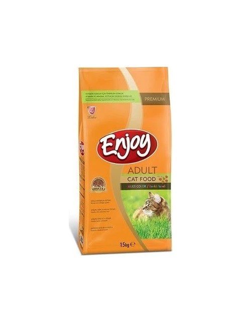 Enjoy Renkli Taneli Gurme Tavuklu Yetişkin Kedi Maması 15 Kg+1 Kg