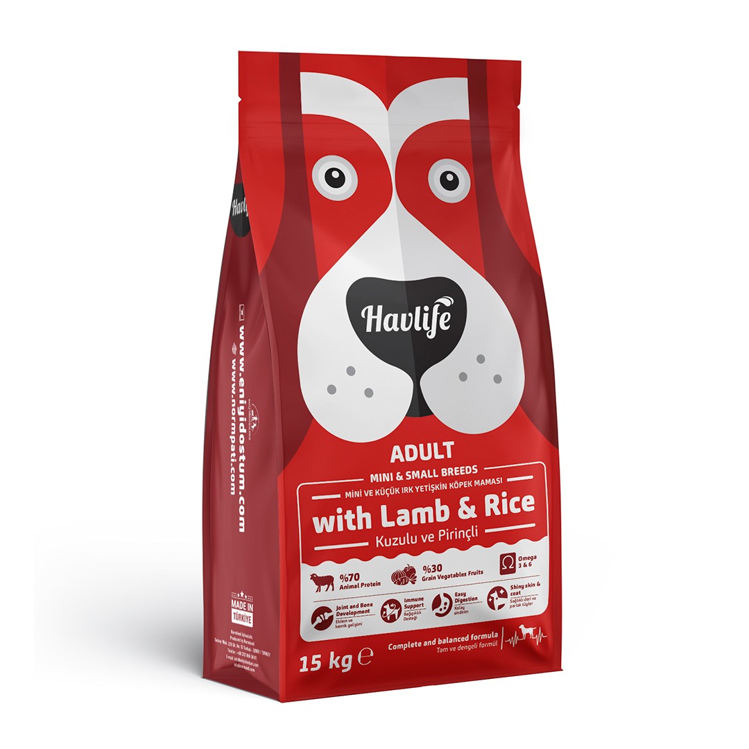 Havlife Kuzulu Mini ve Küçük Irk Yetişkin Köpek Maması - 15 kg