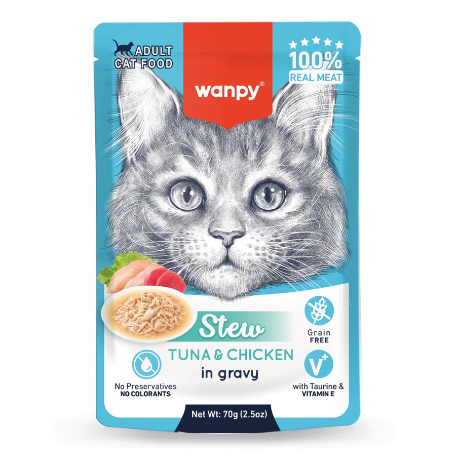 Wanpy Pouch Ton Balık & Tavuklu Yaş Kedi Maması 70g
