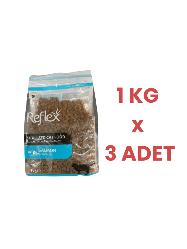 Reflex Somonlu ve Pirinçli Kısırlaştırılmış Kedi Maması 1 Kgx3Adet