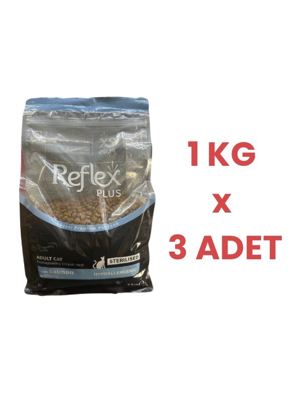 Reflex Plus Somonlu Kısırlaştırılmış Kedi Maması 1 Kgx3Adet