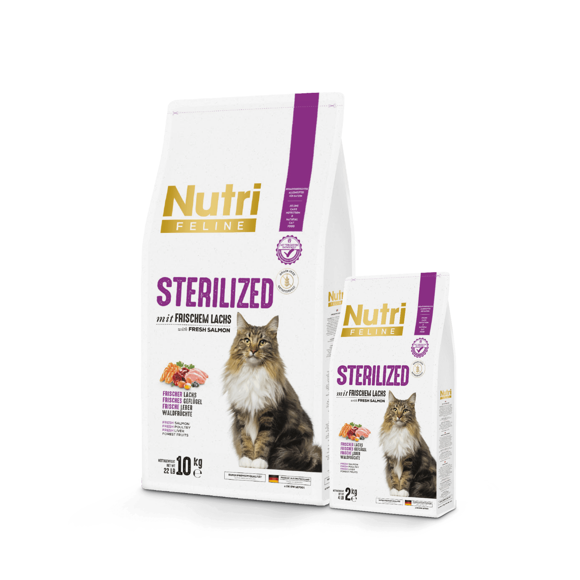 Nutri Feline Somonlu Tahılsız Kısırlaştırılmış Kedi Maması 10 kg