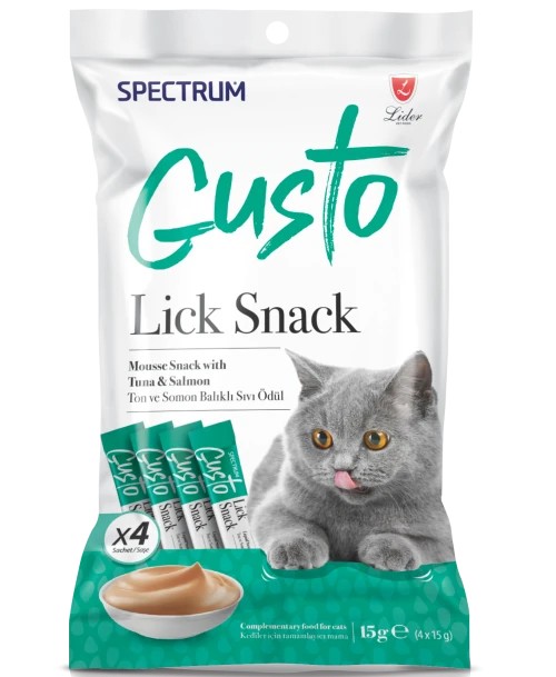 Spectrum Gusto Lick Snack 5’li Asorti Sıvı Kedi Ödül Maması Paketi (15 gr x 4 adet x 5 çeşit)