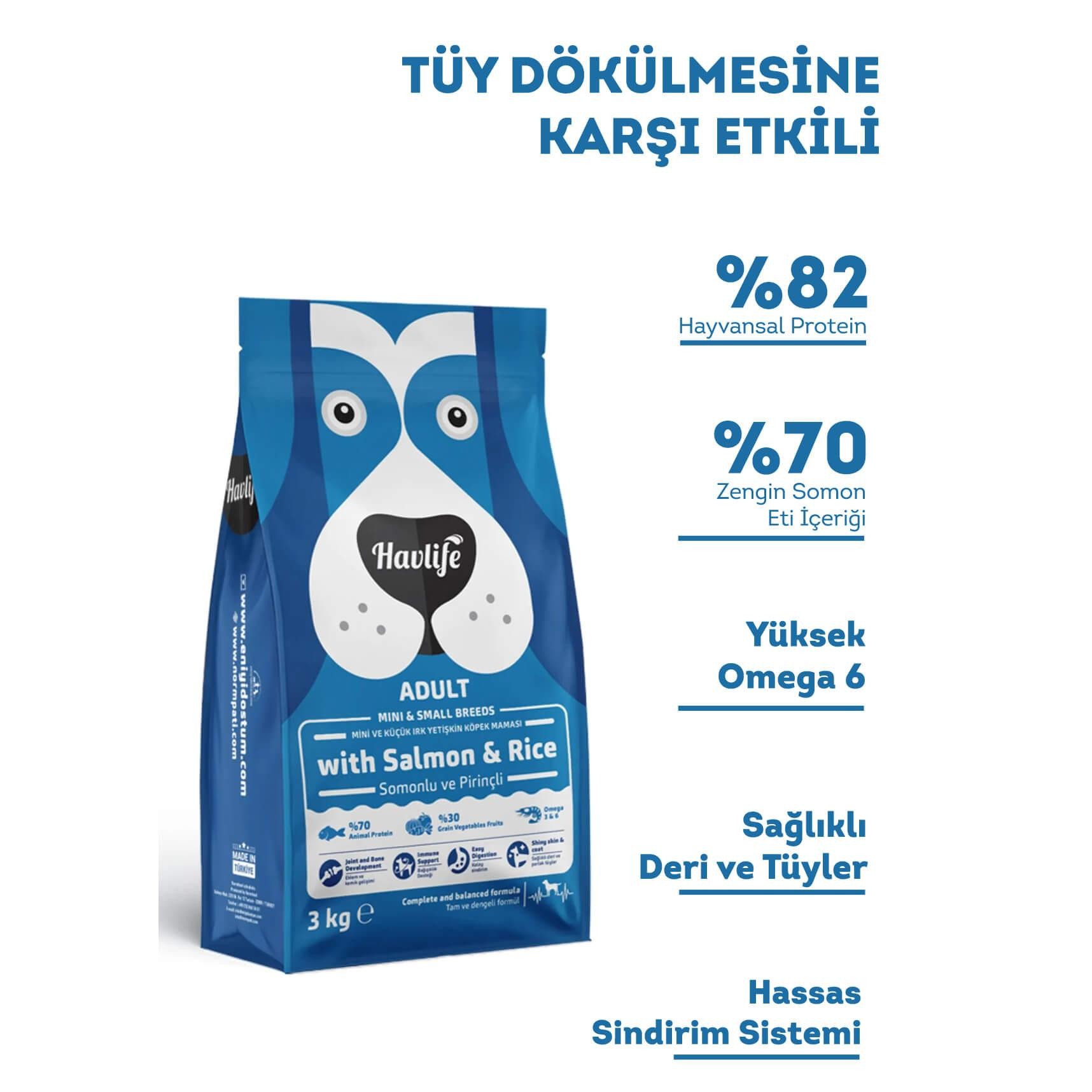 Havlife Somonlu Mini ve Küçük Irk Yavru Köpek Maması  - 3 kg