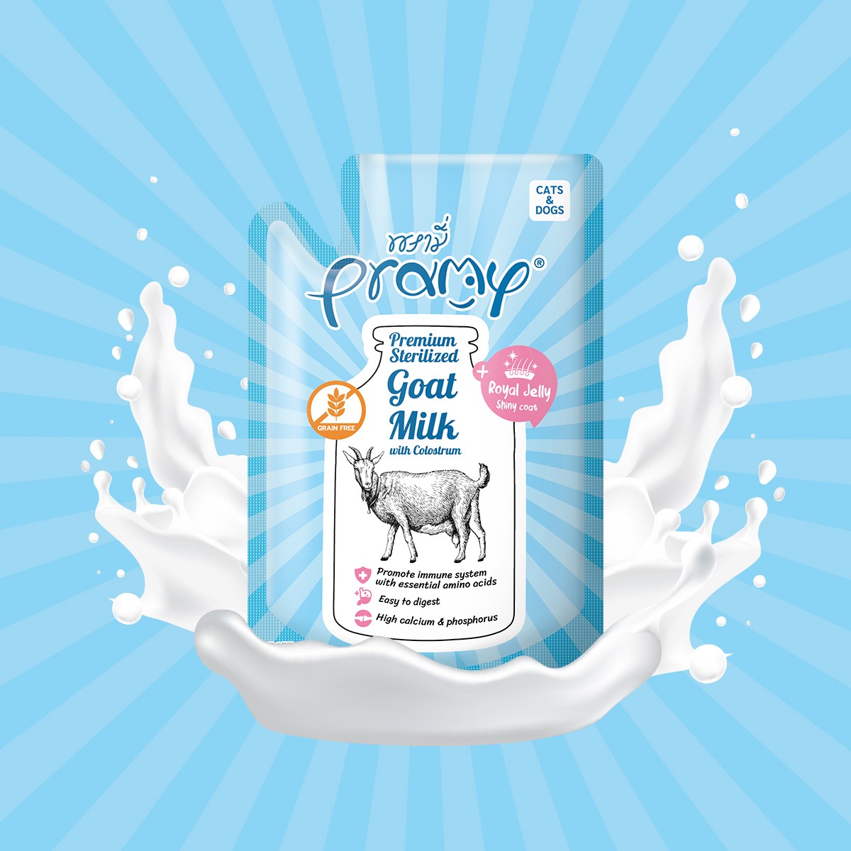 Pramy Kolostrum ve Arı Sütü ile Zenginleştirilmiş Sterilize Keçi Sütü 60 G