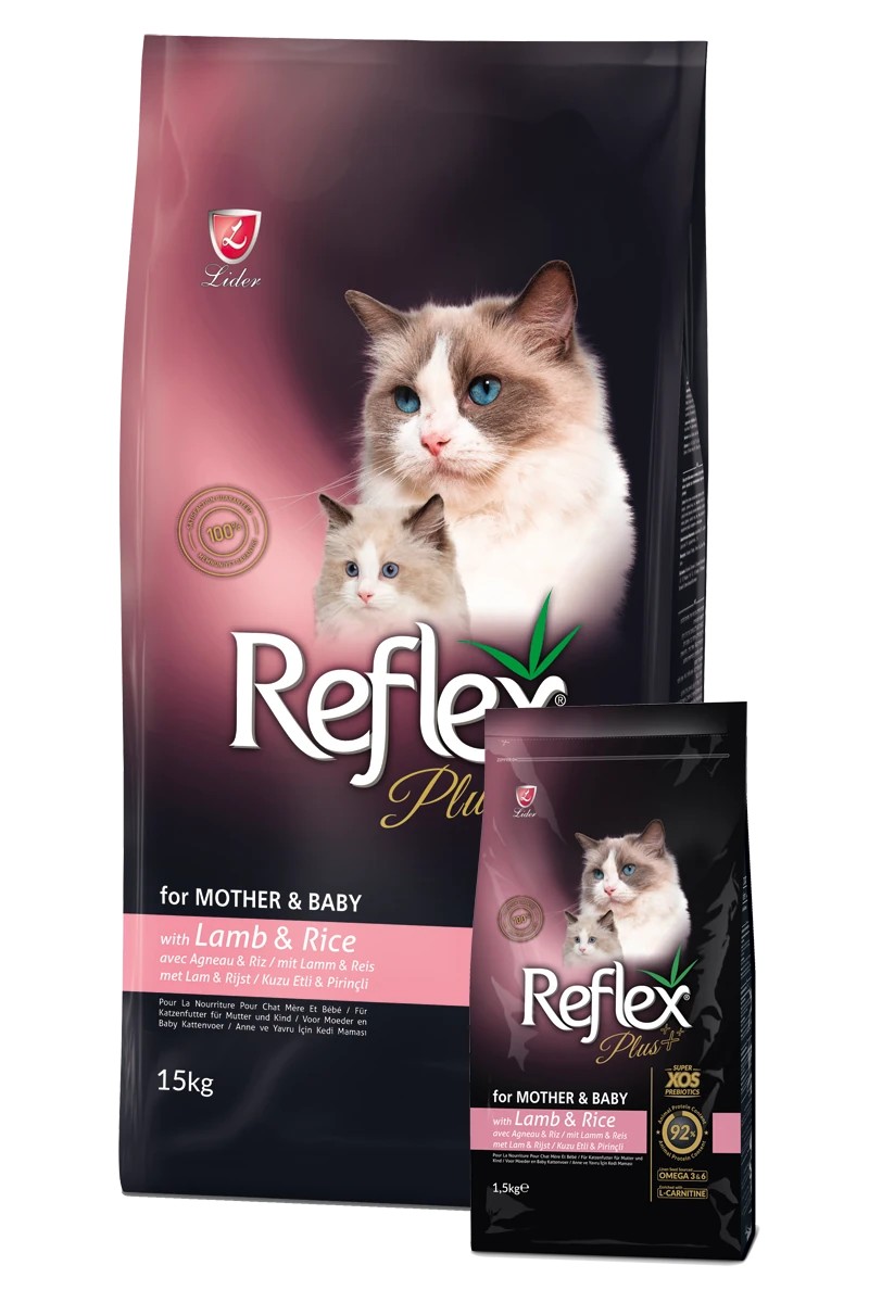 Reflex Plus Mother&Baby Kuzulu Yavru Kedi Maması 1,5 Kg + 2 Reflex Plus Yaş Mama