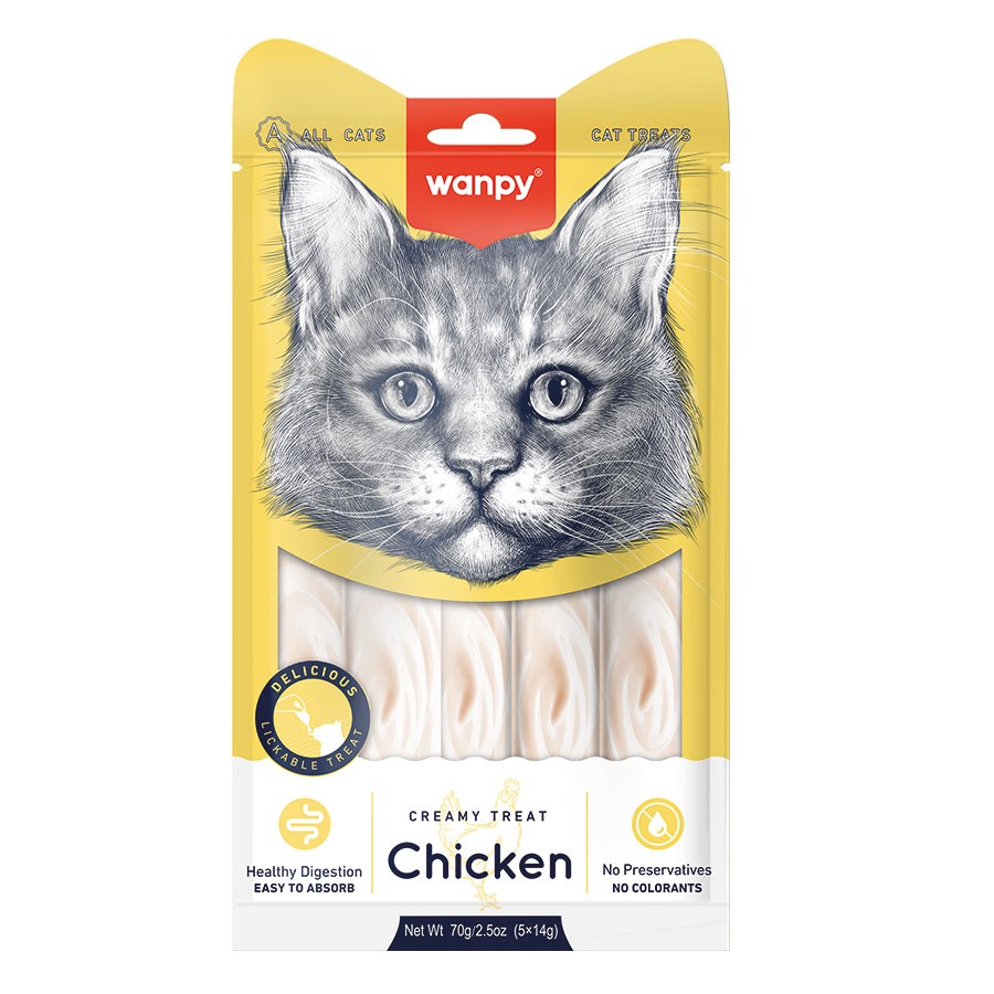 Wanpy Tavuklu Krema Kedi Ödülü 5 x 14 Gr