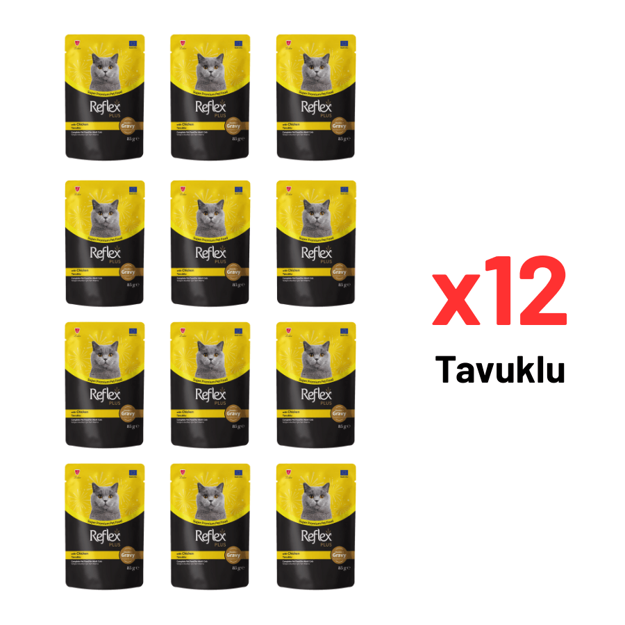 Reflex Plus Sos İçinde Tavuklu Yetişkin Kedi Maması 85g 12'li