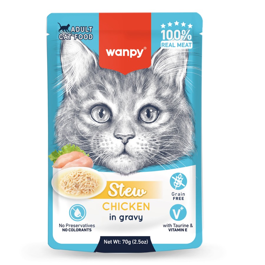 Wanpy Pouch Tavuklu Yaş Kedi Maması  70 gr 