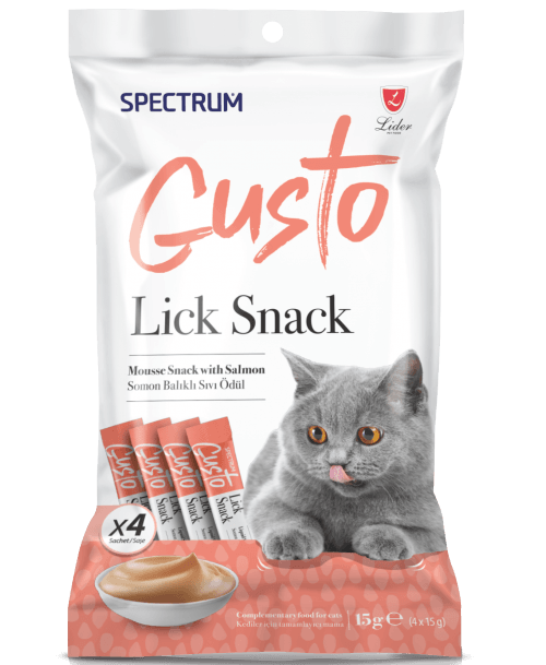 Spectrum Gusto Lick Snack Somonlu Kedi Sıvı Ödül Maması 4 x 15 Gr